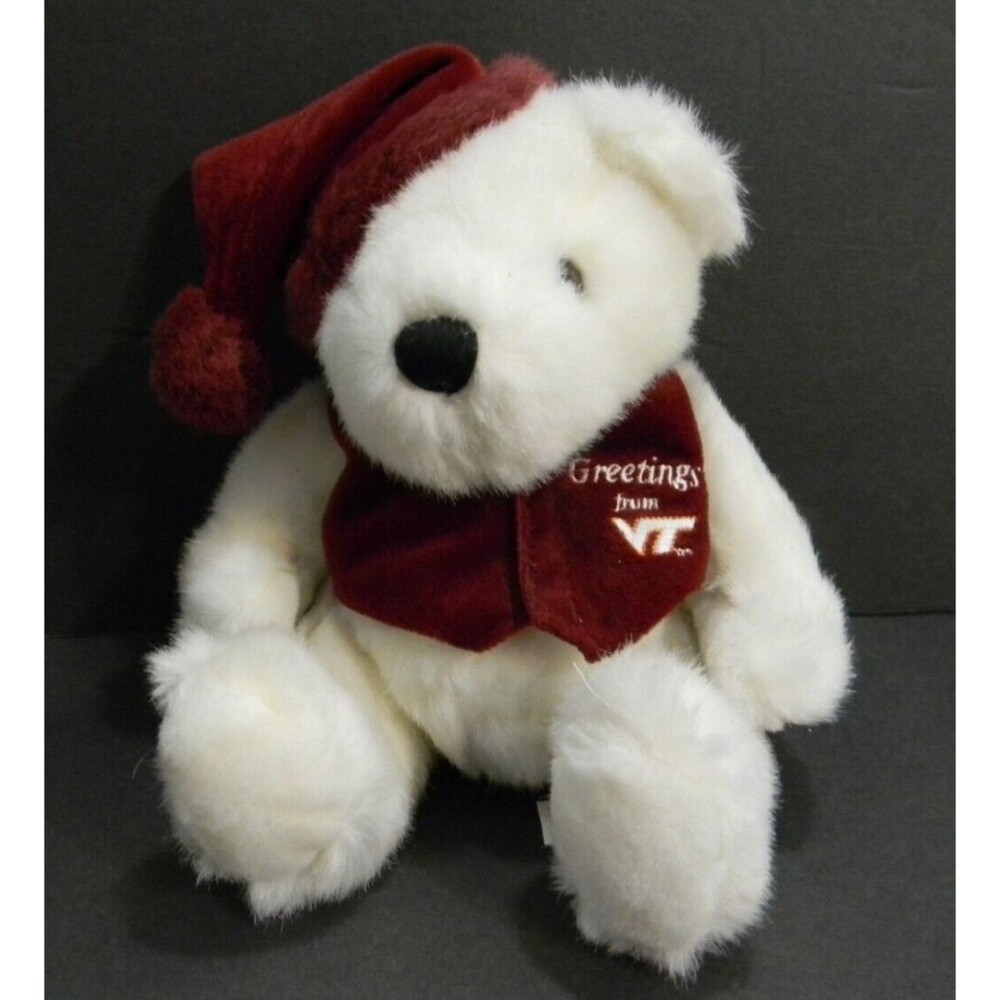 Greetings from VT Virginia Tech Teddy Bear The Mascot Factory Christmas Plush